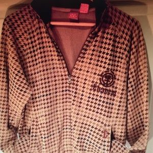 ELEMENT Bomber Jacket Sz SM Houndstooth BROWN Tan